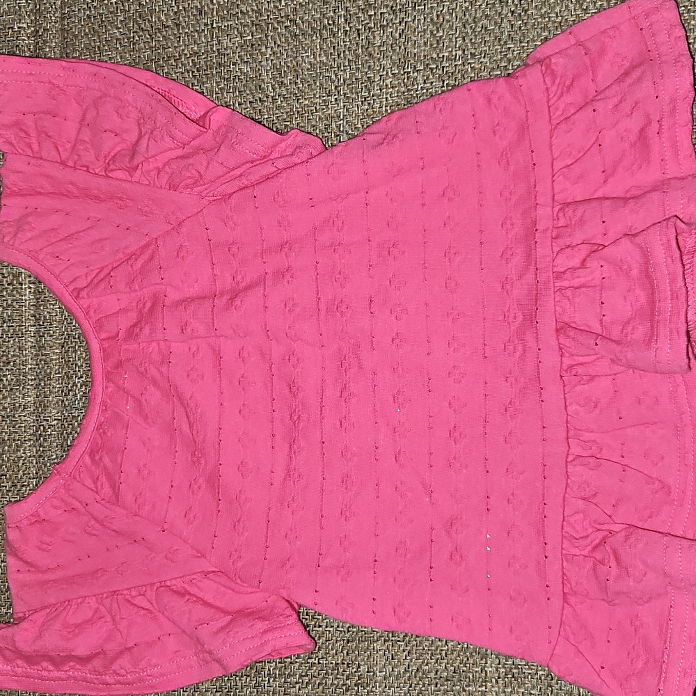 Cat & Jack Pink Ruffle Sleeve Top - Picture 3 of 3